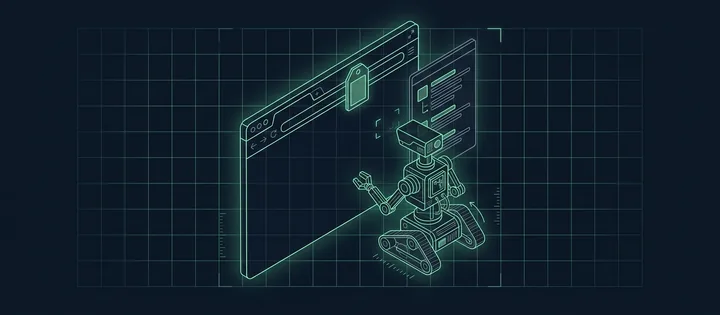 Illustration: Ein Browserfenster mit Anhänger an der Kopfleiste; ein Crawler-Roboter liest ihn und lässt das Fenster aus der Trefferliste daneben weg.